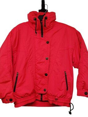 Obermeyer Vintage Neon Pink Red Ski Jacket Snowboard Loud Bright Womens 10